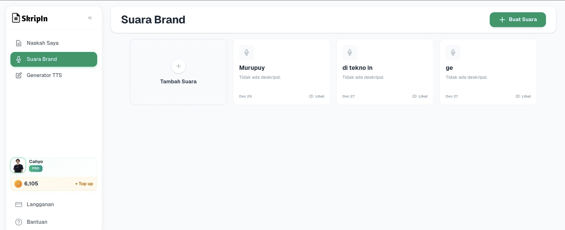 SkripIn - Screenshot 2 showing product features and functionality
