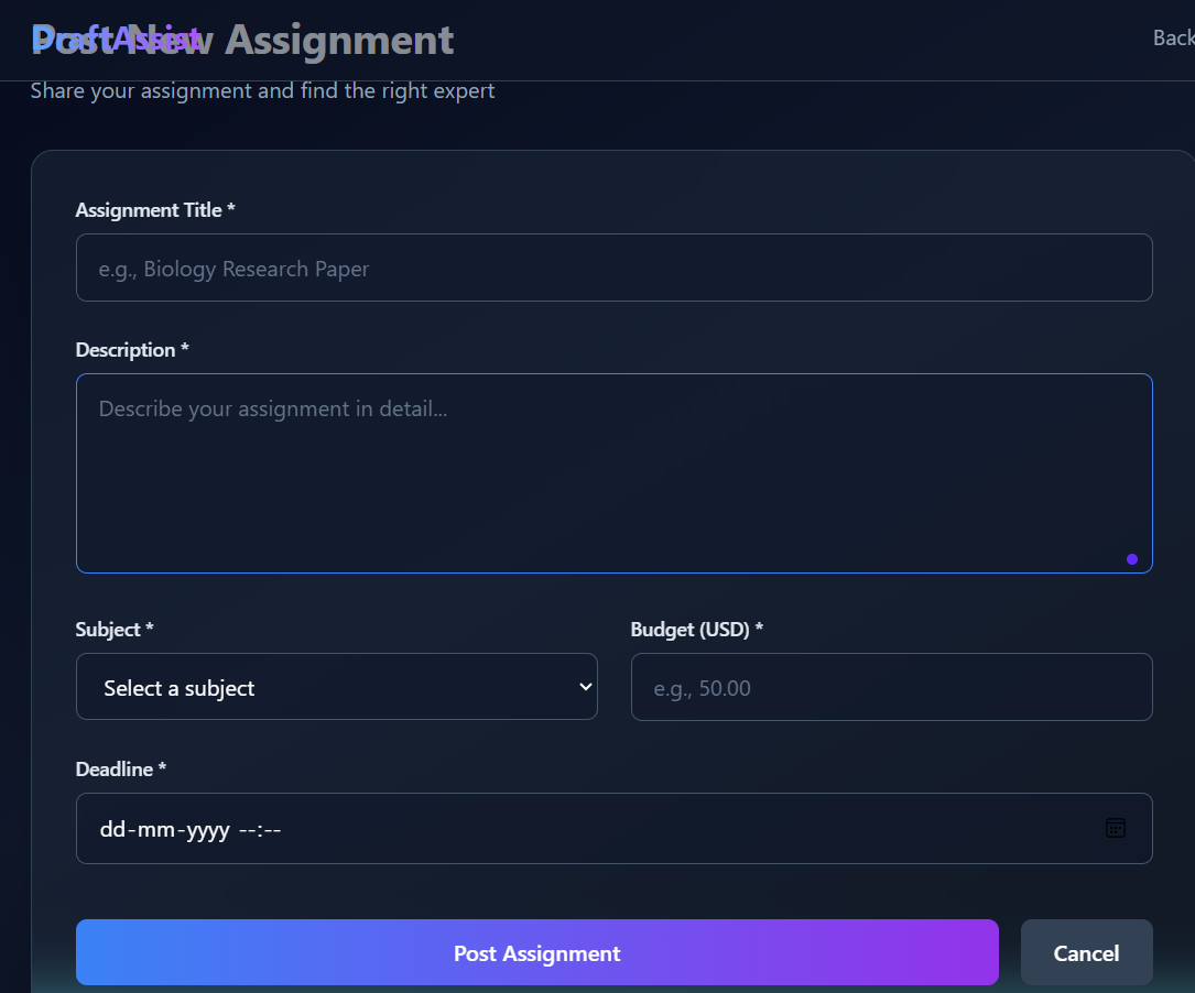 DraftAssist - Screenshot 2 showing product features and functionality