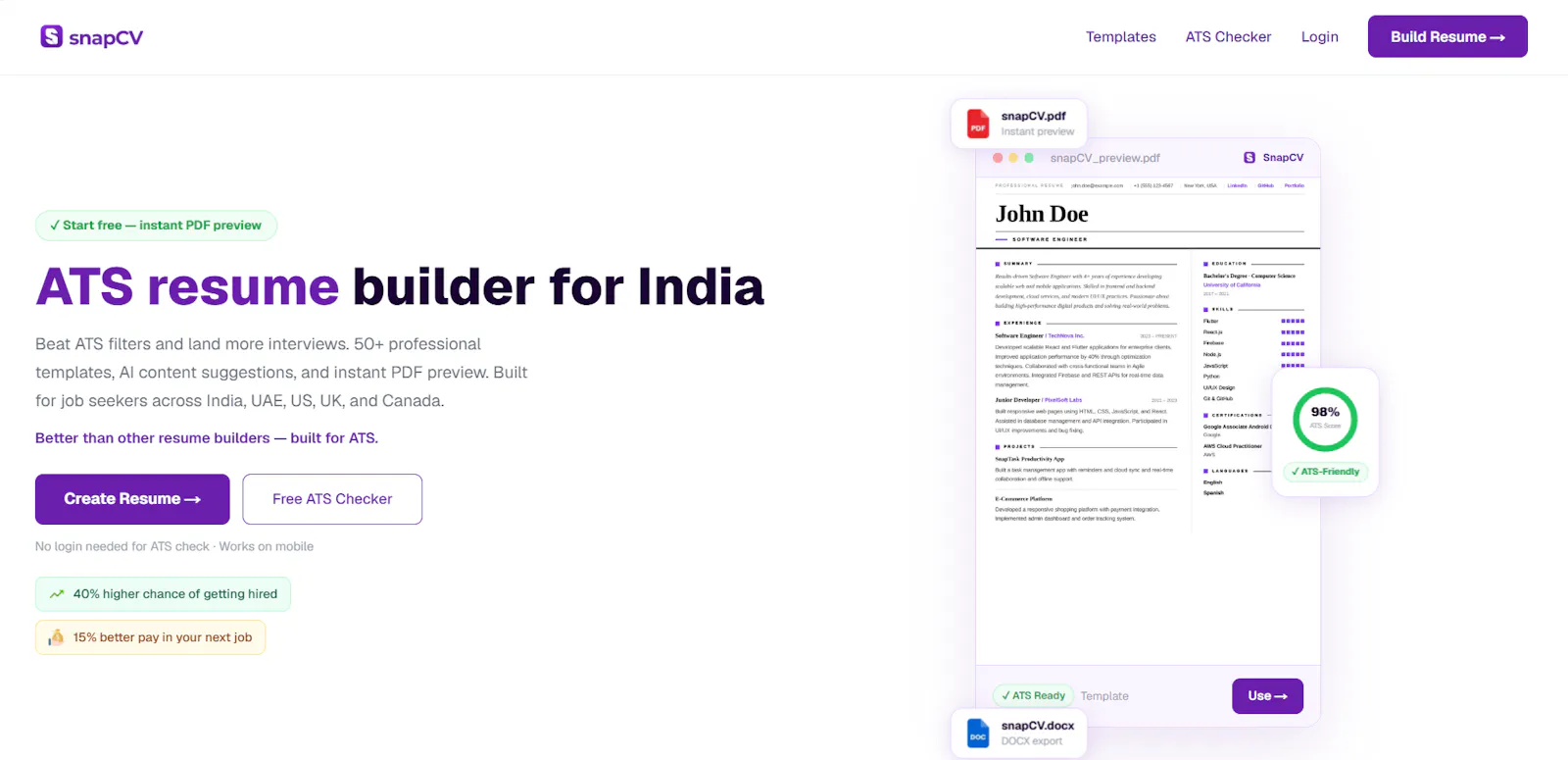 SnapCV screenshot 1