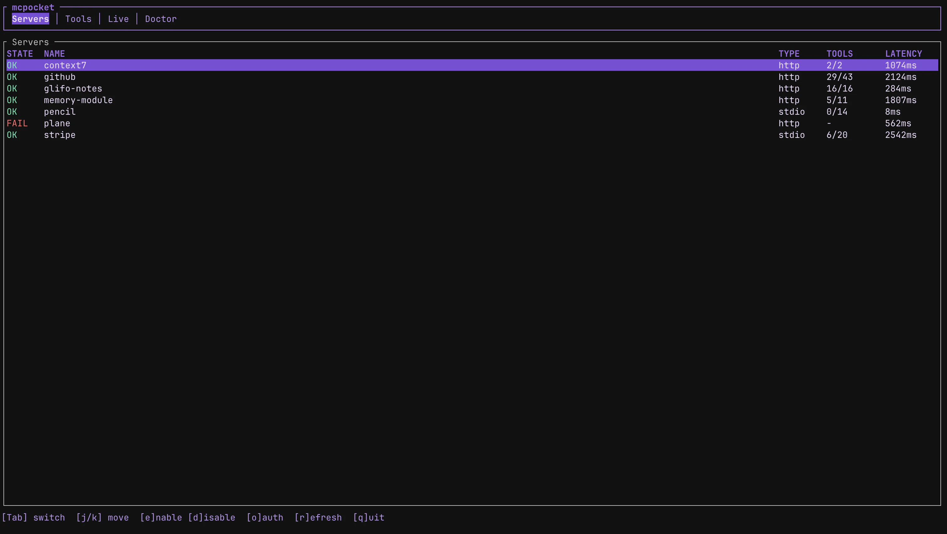 MCPOCKET - Local MCP gateway 截图