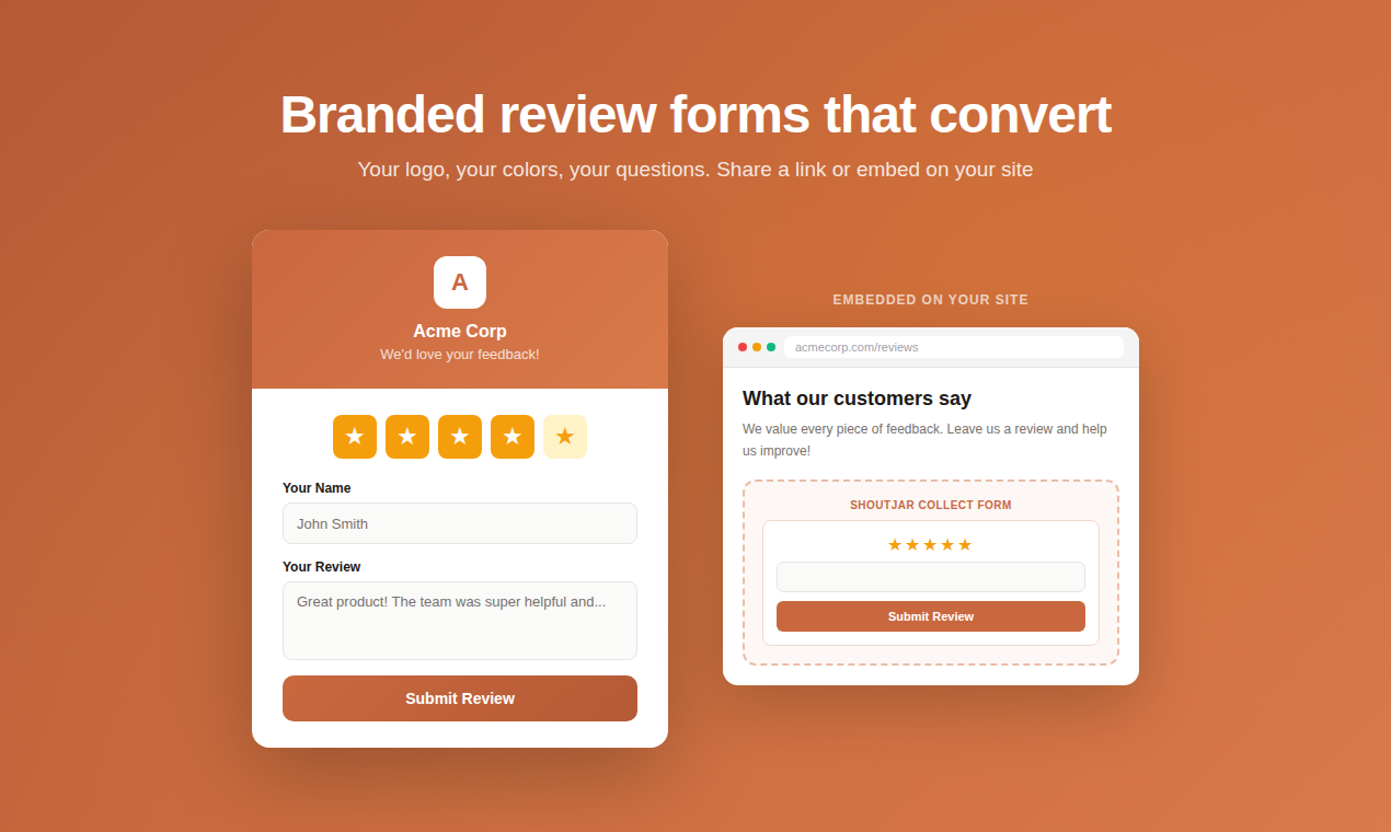 Shoutjar - Screenshot 2 showing product features and functionality