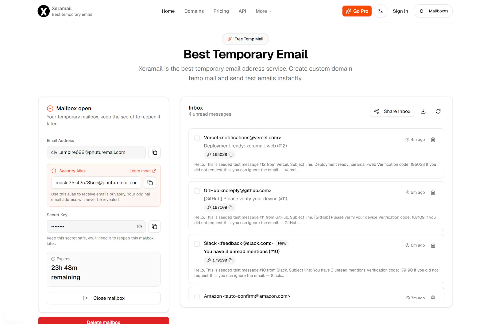 Xeramail screenshot 1