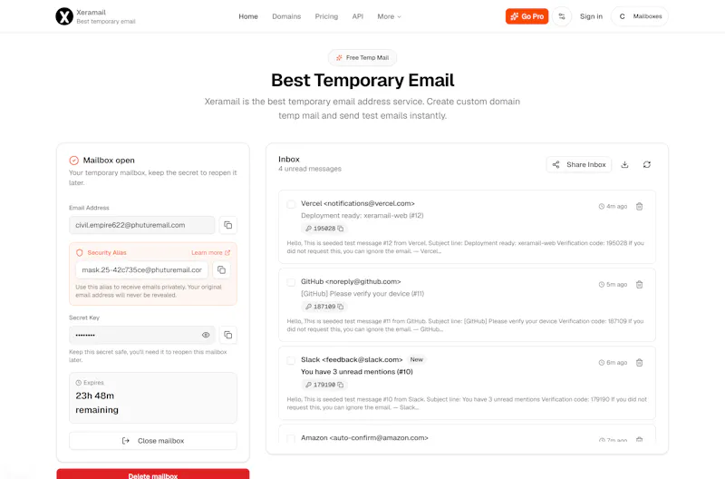 Xeramail screenshot 1