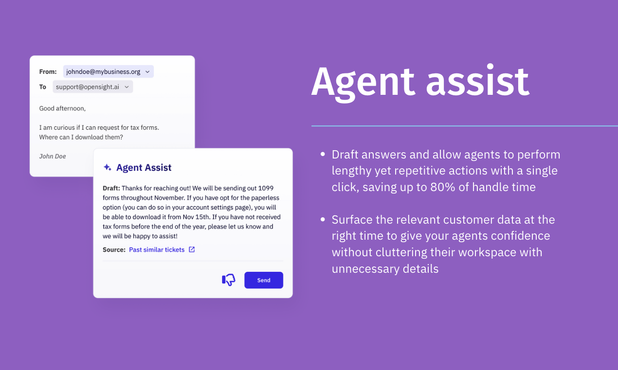 OpenSight - Automate your customer support questions, and actions
