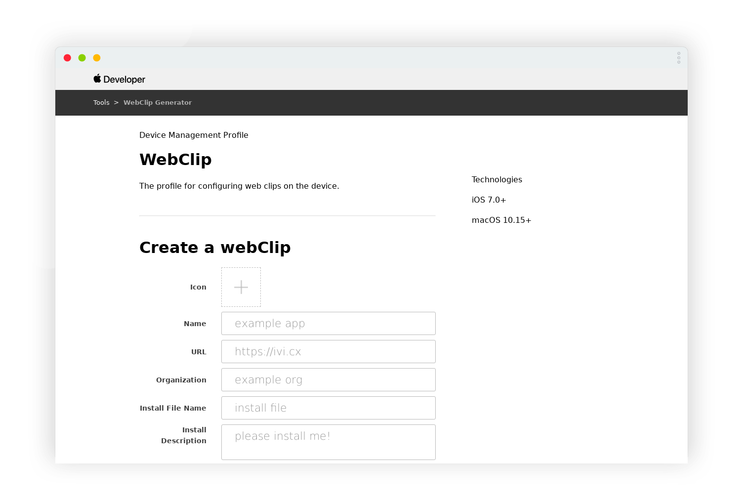 WebClip Generator gallery image