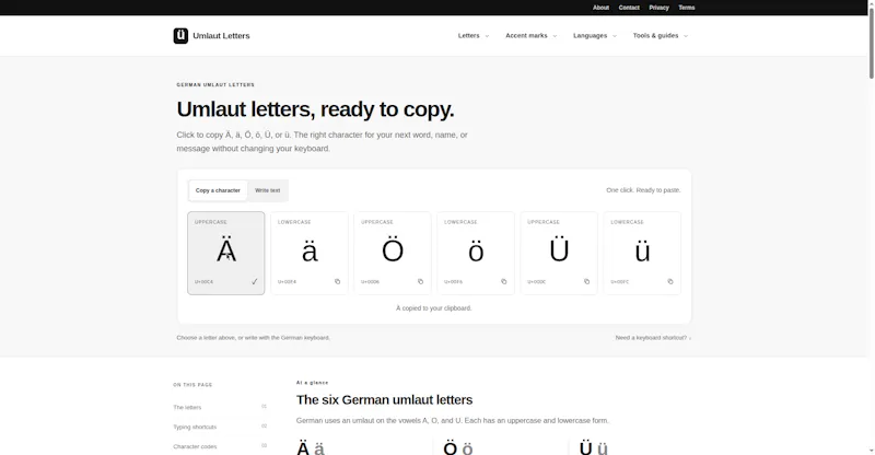 Umlaut Letters screenshot 1