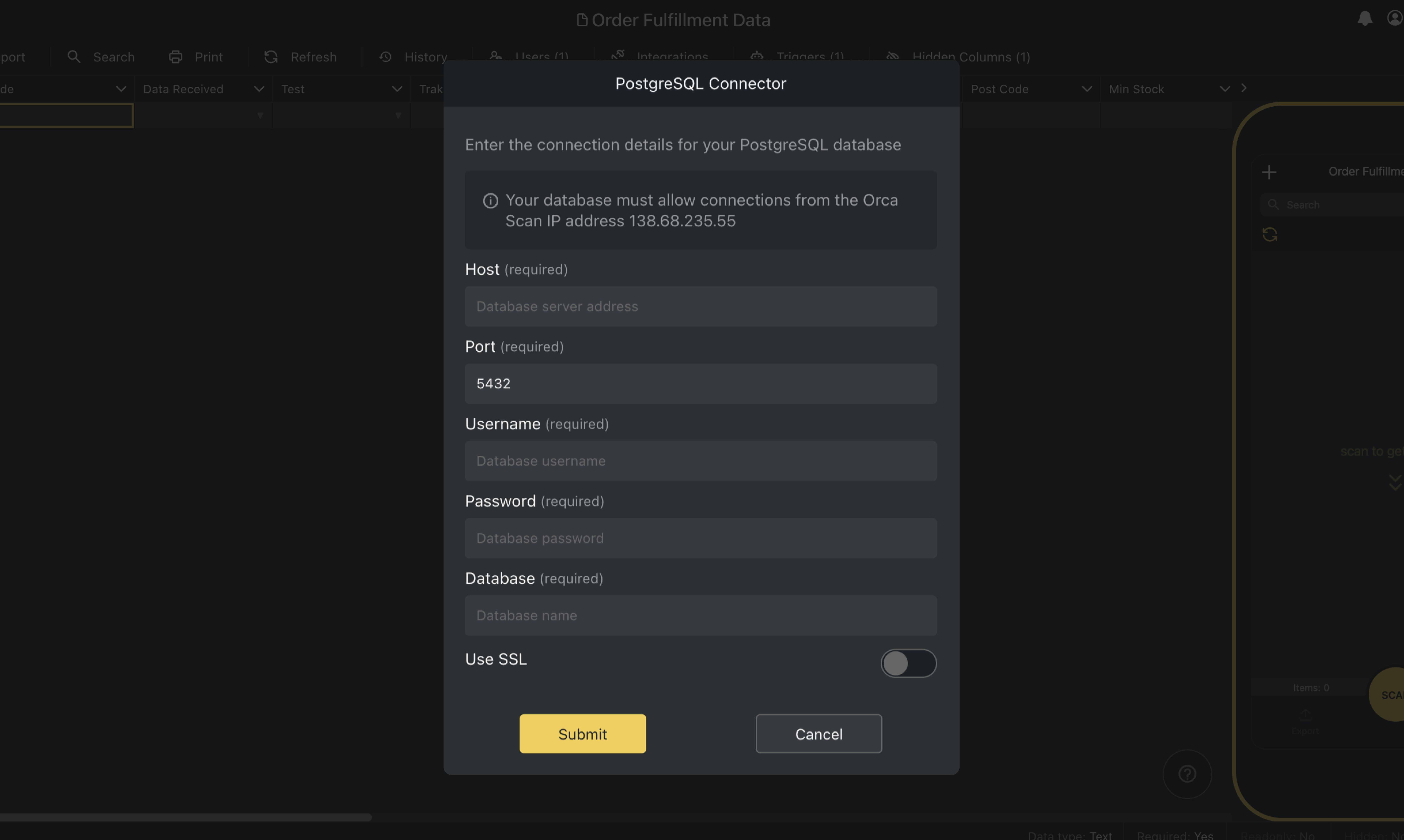 Orca Scan SQL Connectors gallery image