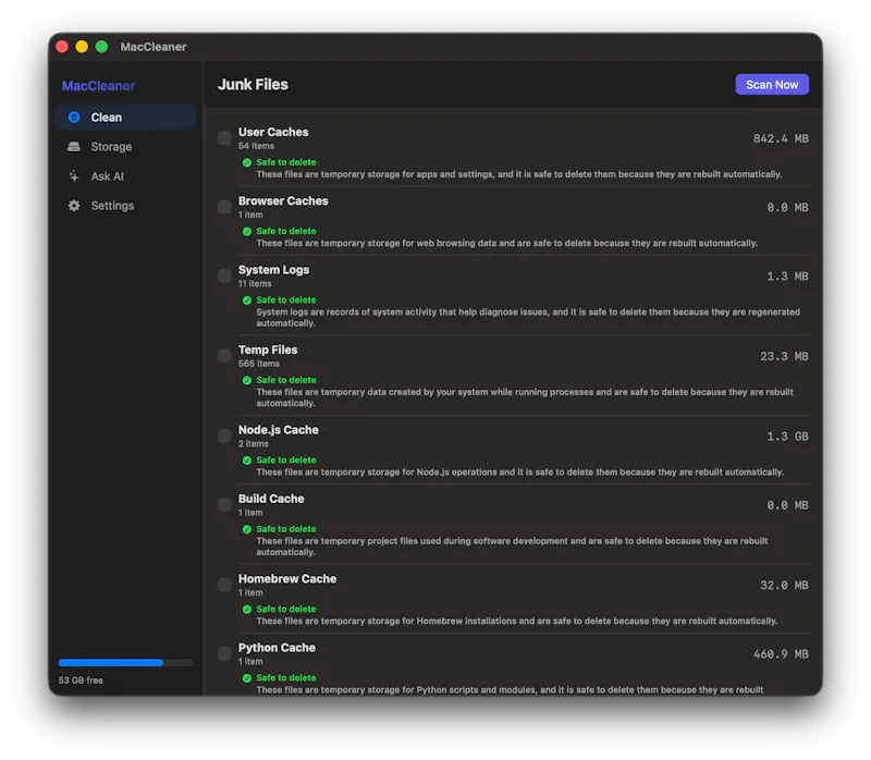 MacCleaner screenshot 2