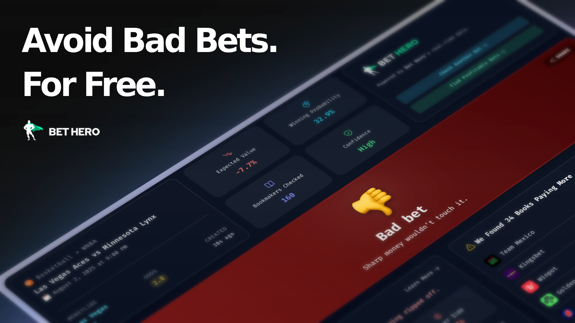 Bet Hero - Screenshot 3 showing product features and functionality