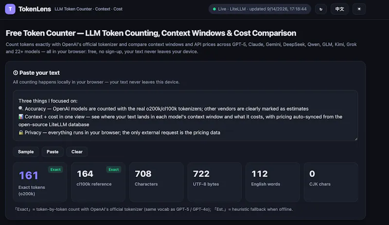 TokenLens screenshot 1
