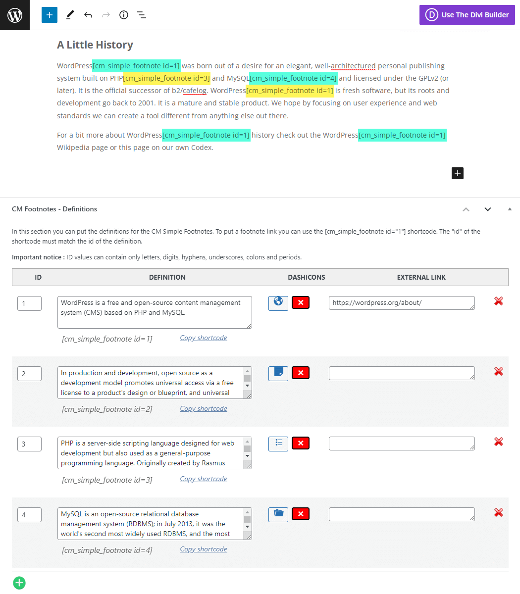 WordPress Footnotes Plugin media 7