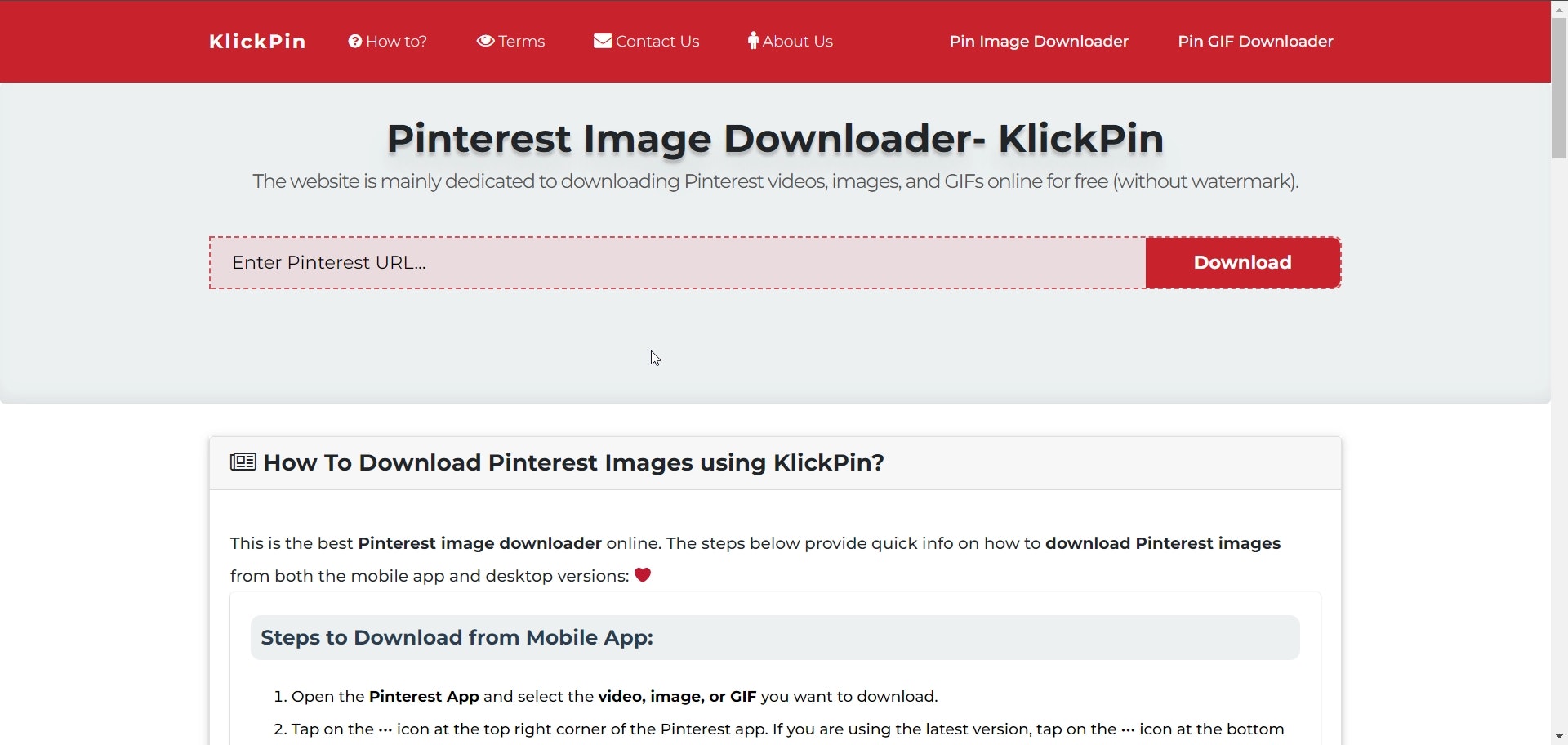 Pinterest Downloader- klickpin media 5