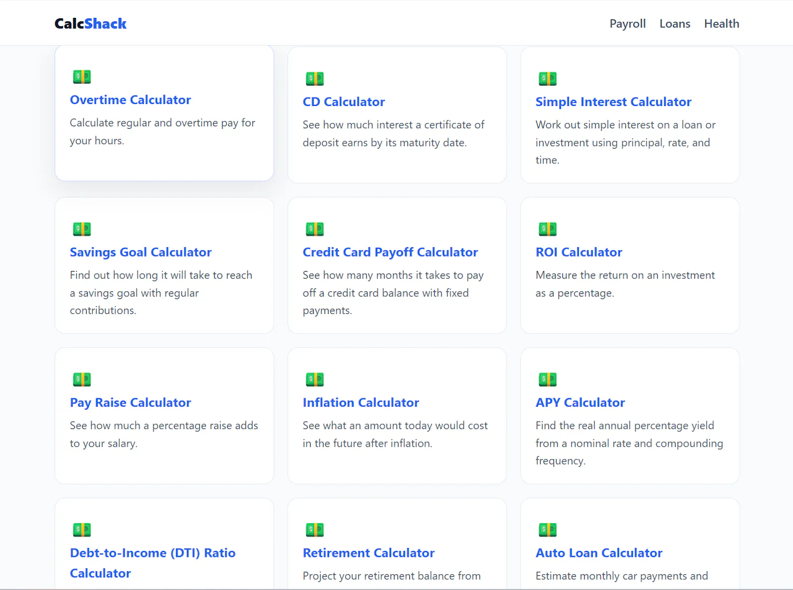 CalcShack screenshot 2