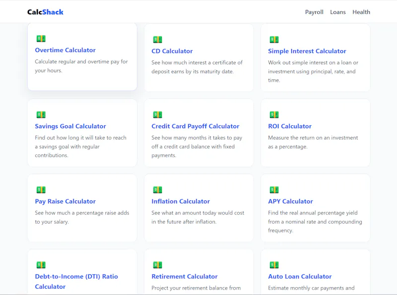 CalcShack screenshot 2