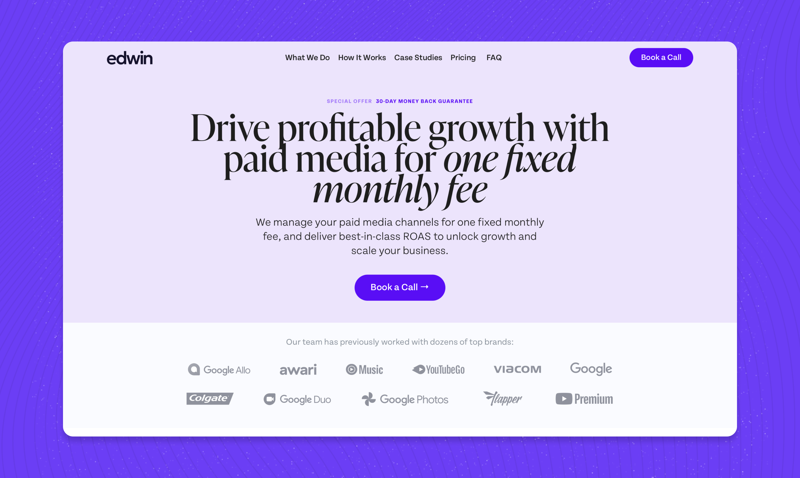 startuptile Edwin-We manage your paid media for one fixed monthly fee