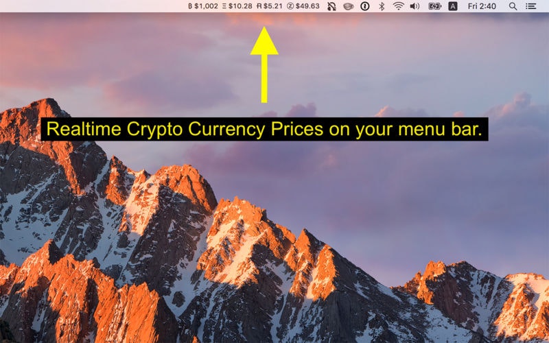 Coin Tick - Menu Bar Crypto Ticker gallery image