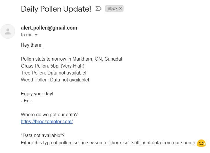 Pollen Alerts gallery image