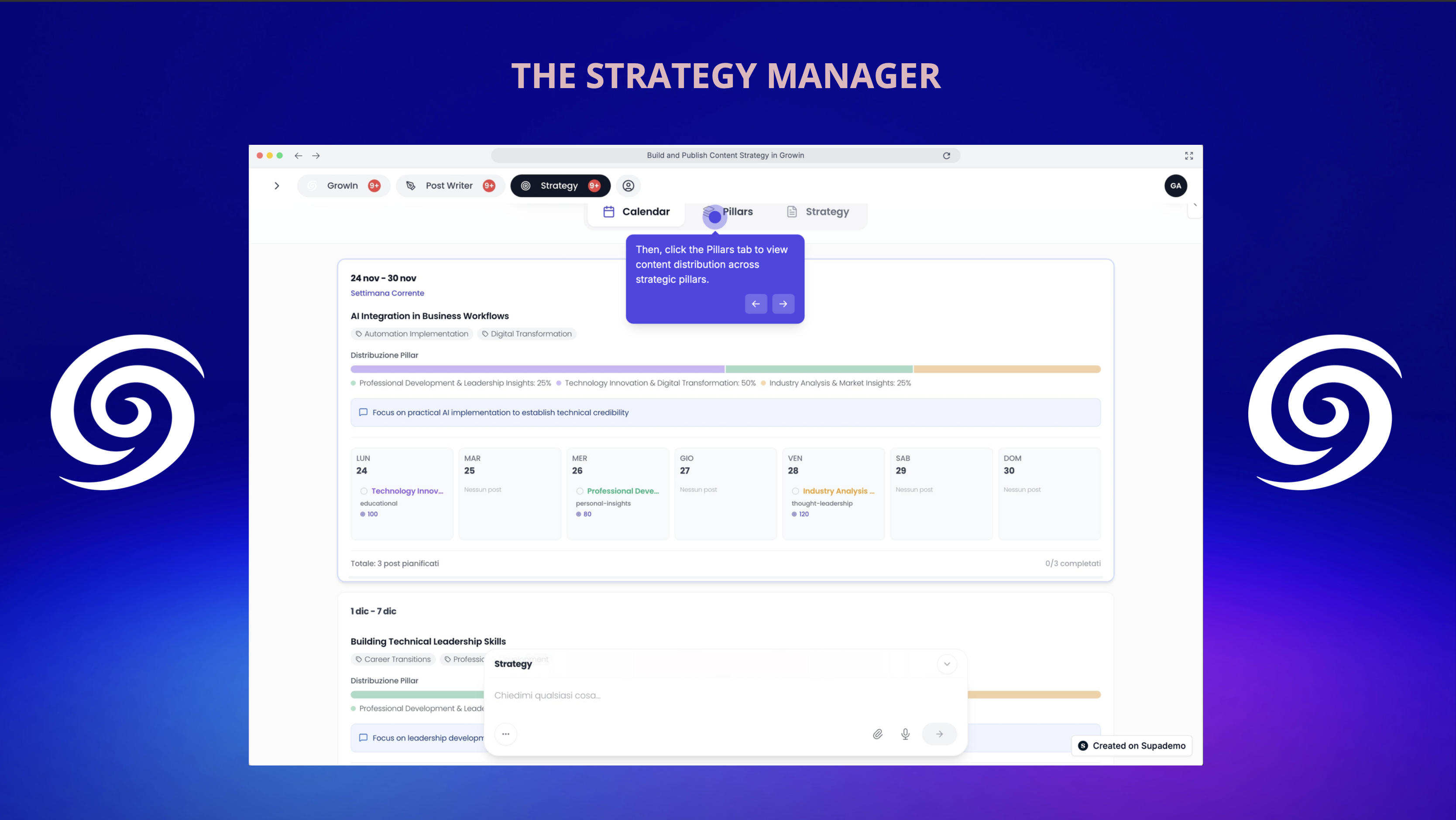GrowIN - AI Linkedin Consultant - Main product screenshot demonstrating key features and user interface