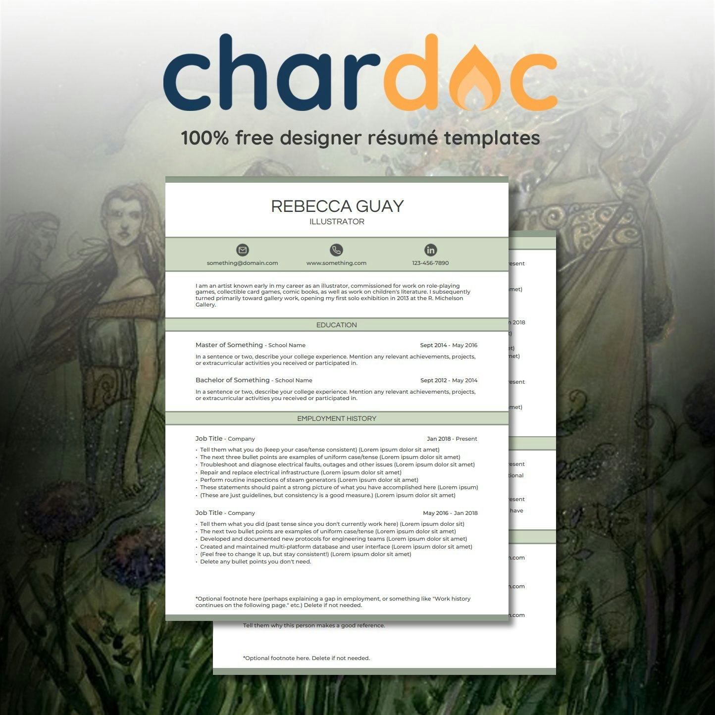 chardoc // résumé templates gallery image