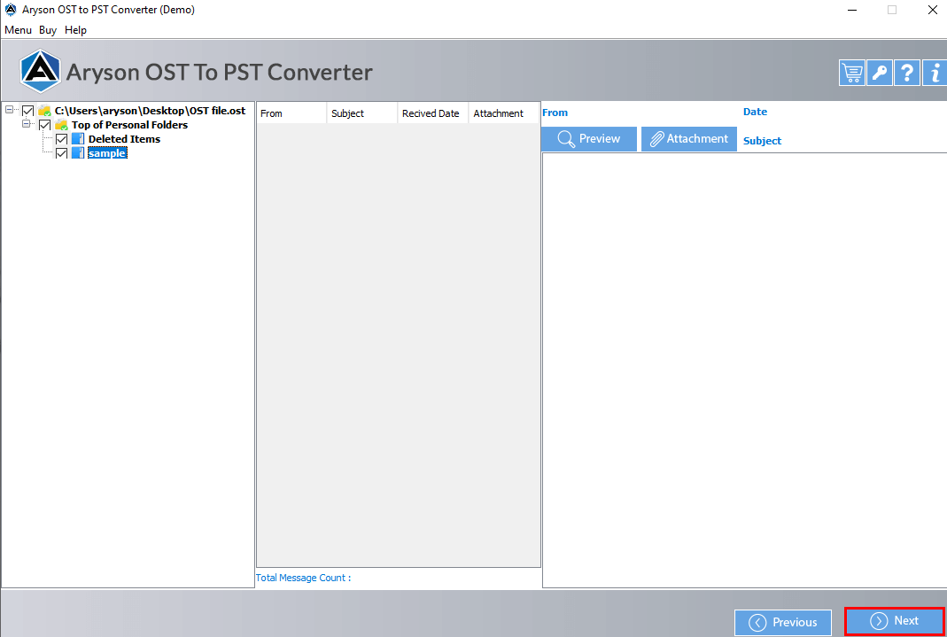 Microsoft OST إلى محول PST media 4