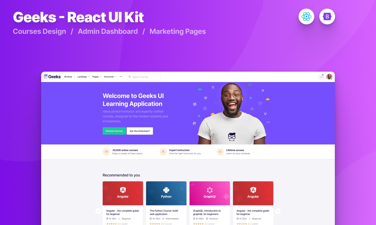 Geeks React Bootstrap 5 Admin Dashboard  gallery image