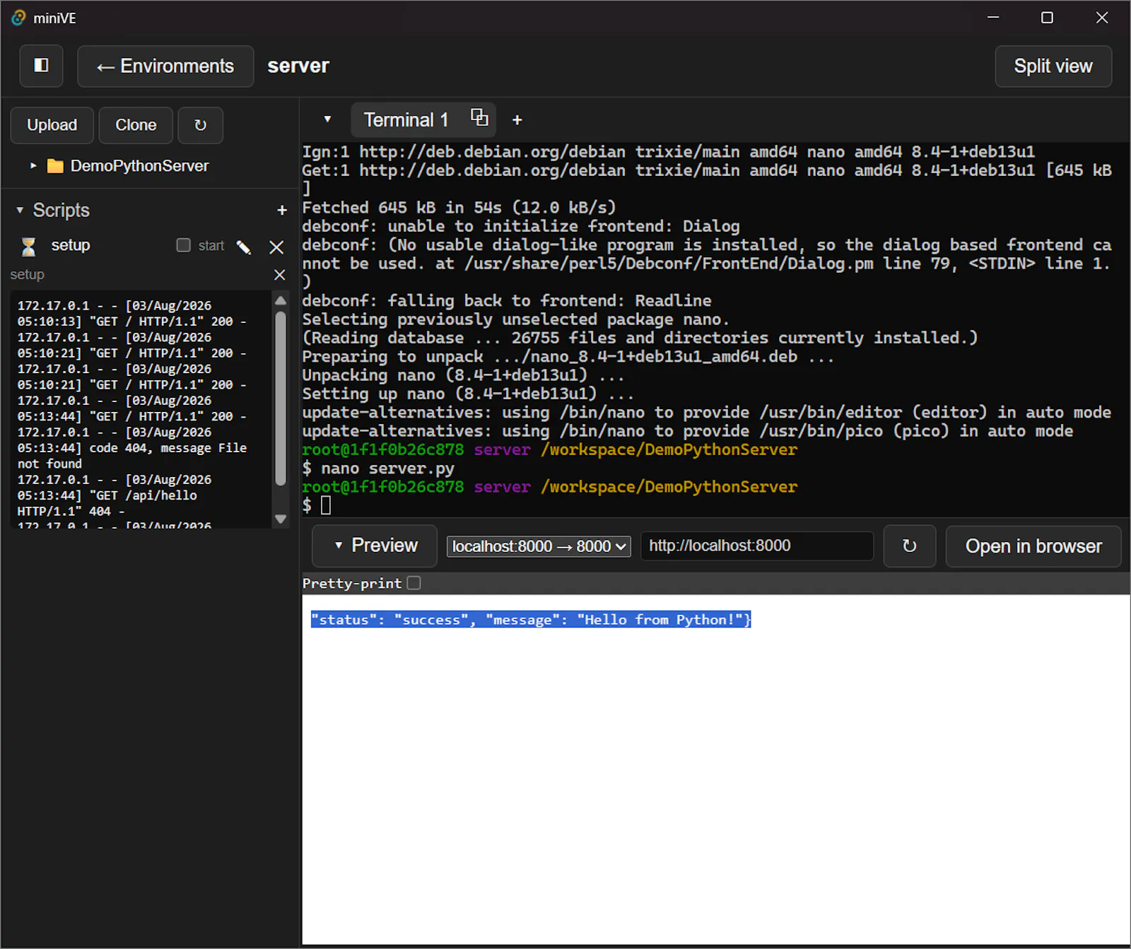 miniVE screenshot 5