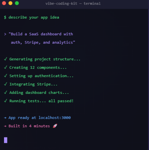 Vibe Coding Kit - Screenshot 2 showing product features and functionality