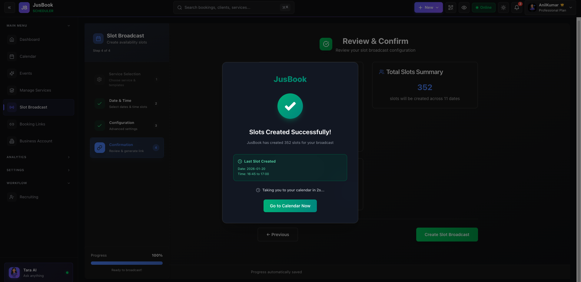 JusBook - Scheduler - Screenshot 4 showing product features and functionality