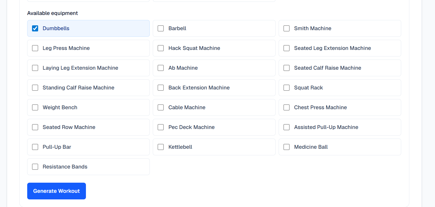Custom Workout Builder gallery image