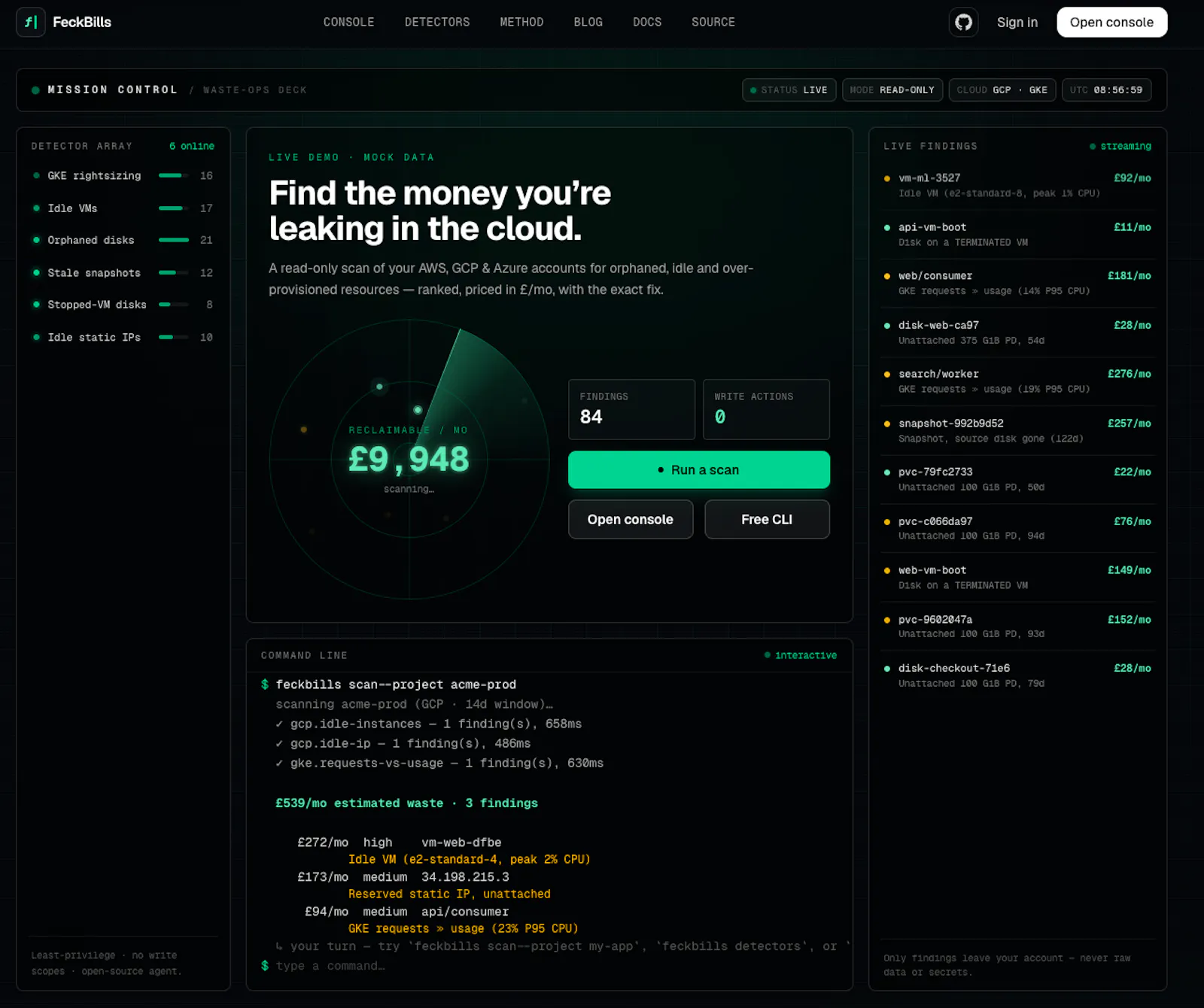 feckbills.com - Save on your cloud! screenshot 1