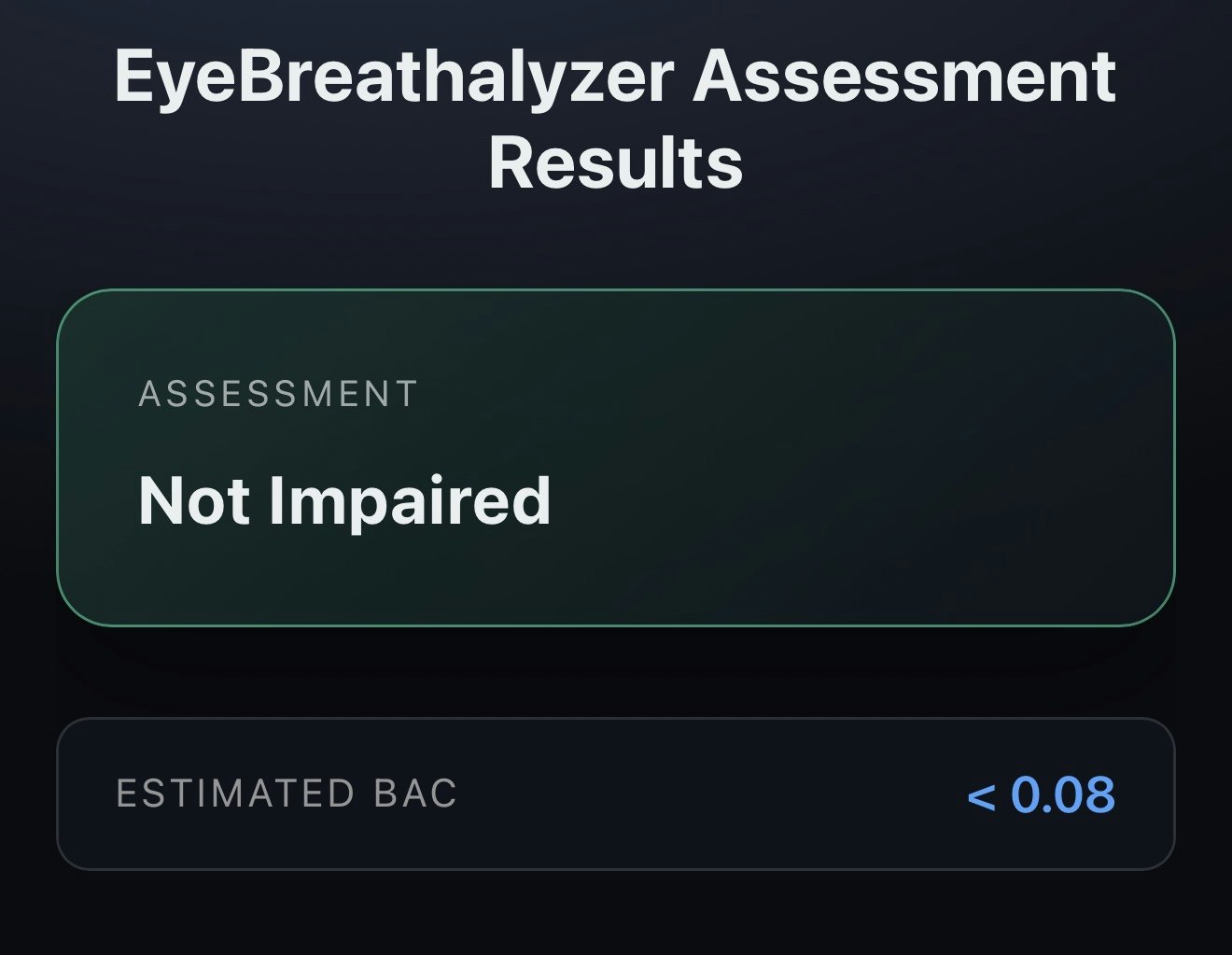 EyeBreathalyzer - Screenshot 5 showing product features and functionality