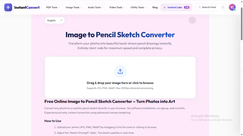 image to pencil sketch screenshot 2