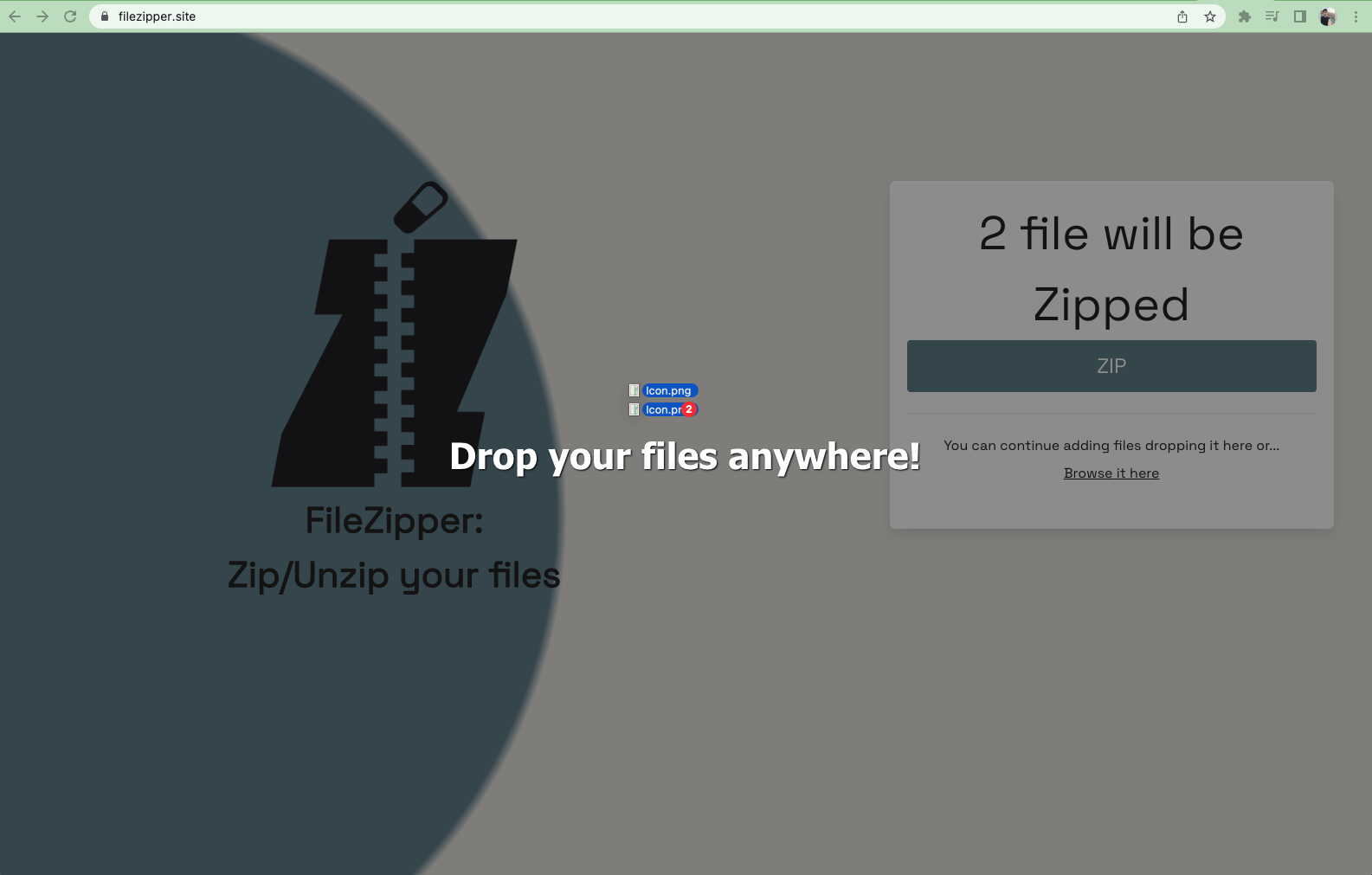 Filezipper - Zip o descomprima sus archivos en su navegador, más fácil y gratuito media 1