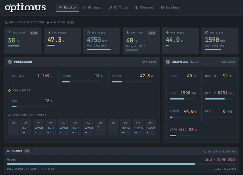 Optimus screenshot 1