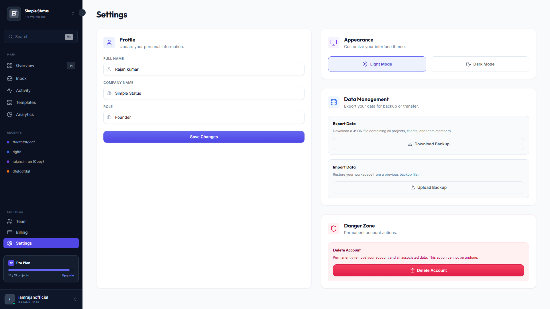 Simple Status gallery image