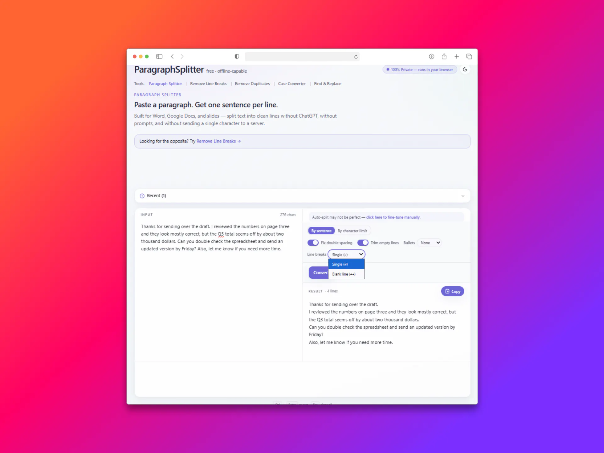 ParagraphSplitter gallery image