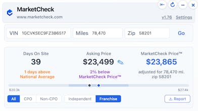 MarketCheck Chrome Extension gallery image