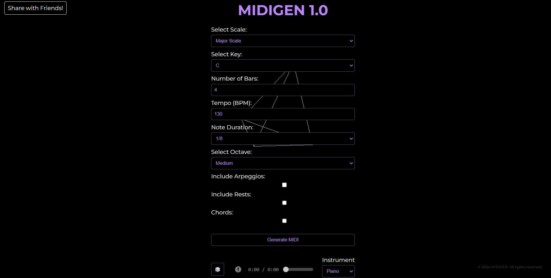 startuptile MIDIGEN: Melody Generator-Royalty-Free MIDI melody generator