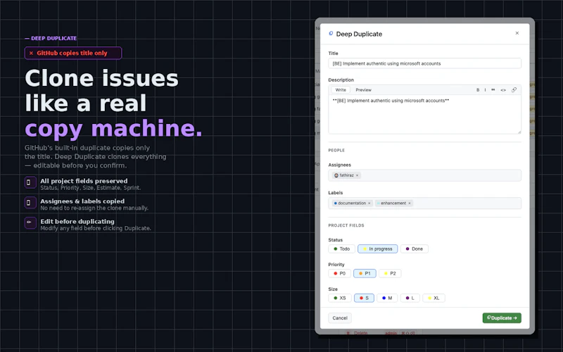 Refined GitHub Projects screenshot 3