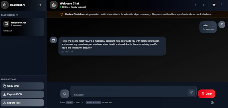 Symptom Checker Chatbot screenshot 2