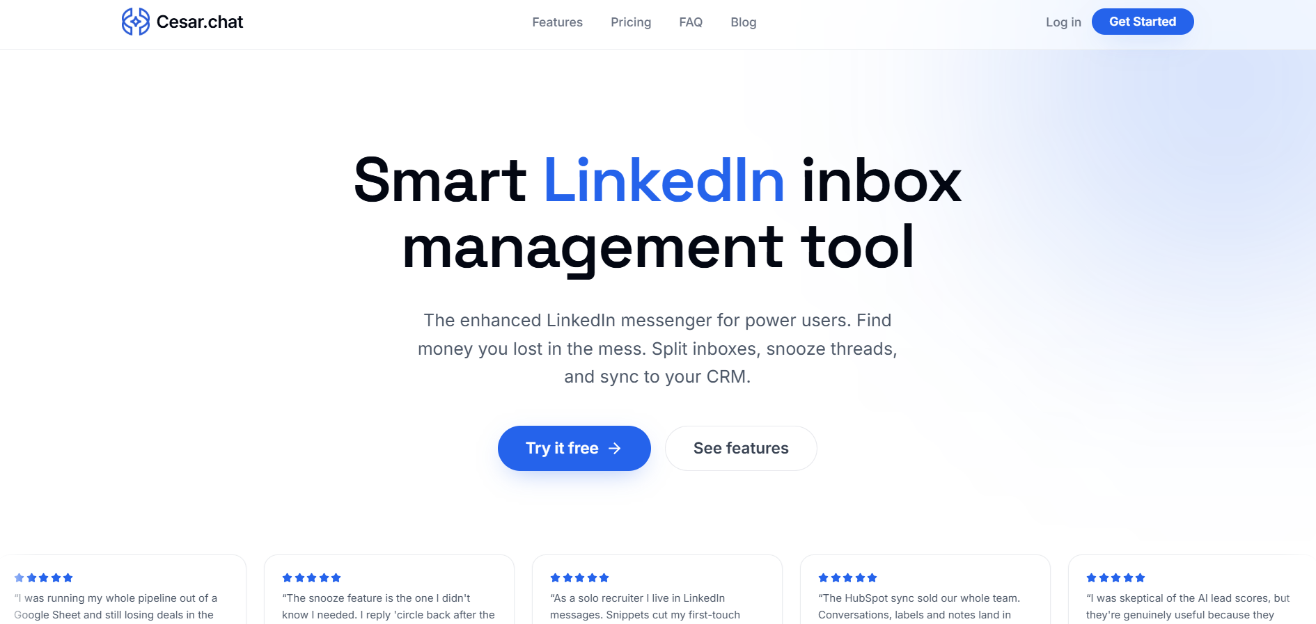 Cesar.chat - Linkedin Inbox Management gallery image