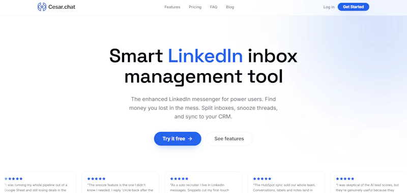 Cesar.chat - Linkedin Inbox Management screenshot 1