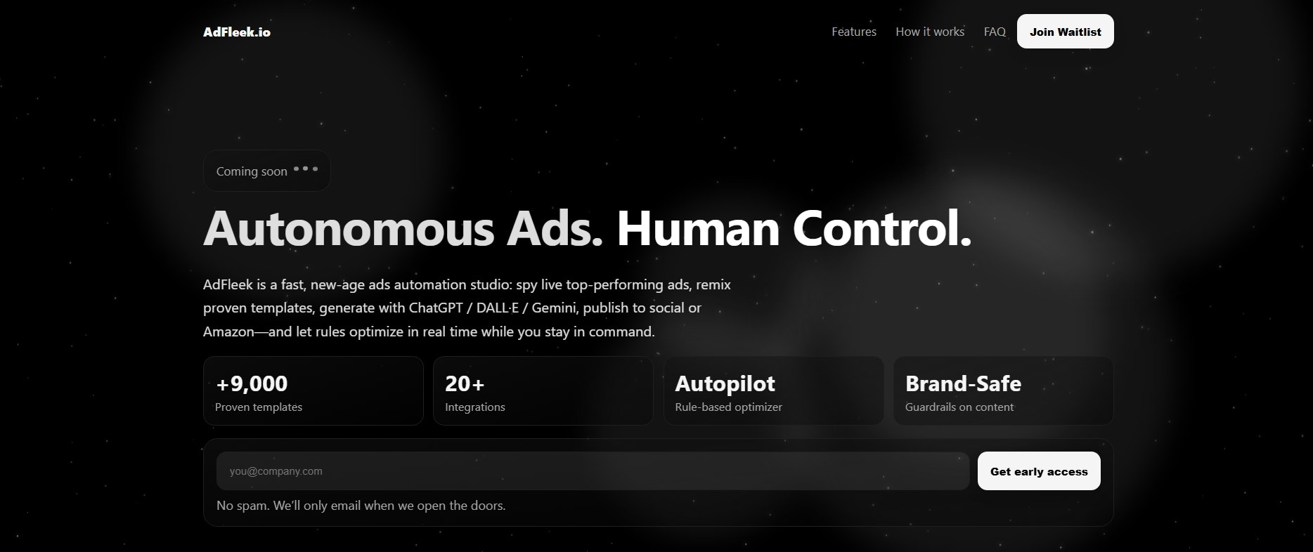 AdFleek.io — Coming Soon