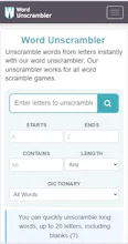 WordUnscrambler – Free Word Game Solver gallery image