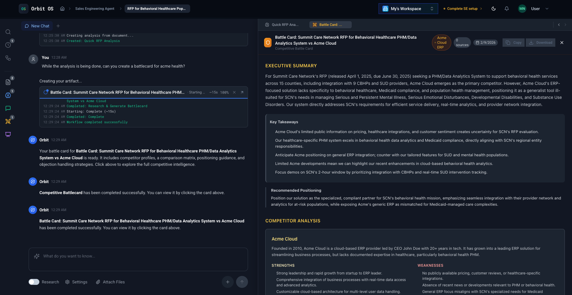 Sales Engineering AI - Screenshot 4 showing product features and functionality