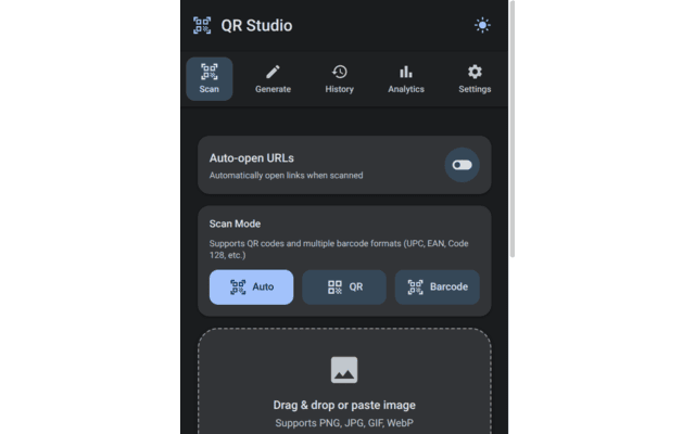 QR Studio - Main product screenshot demonstrating key features and user interface