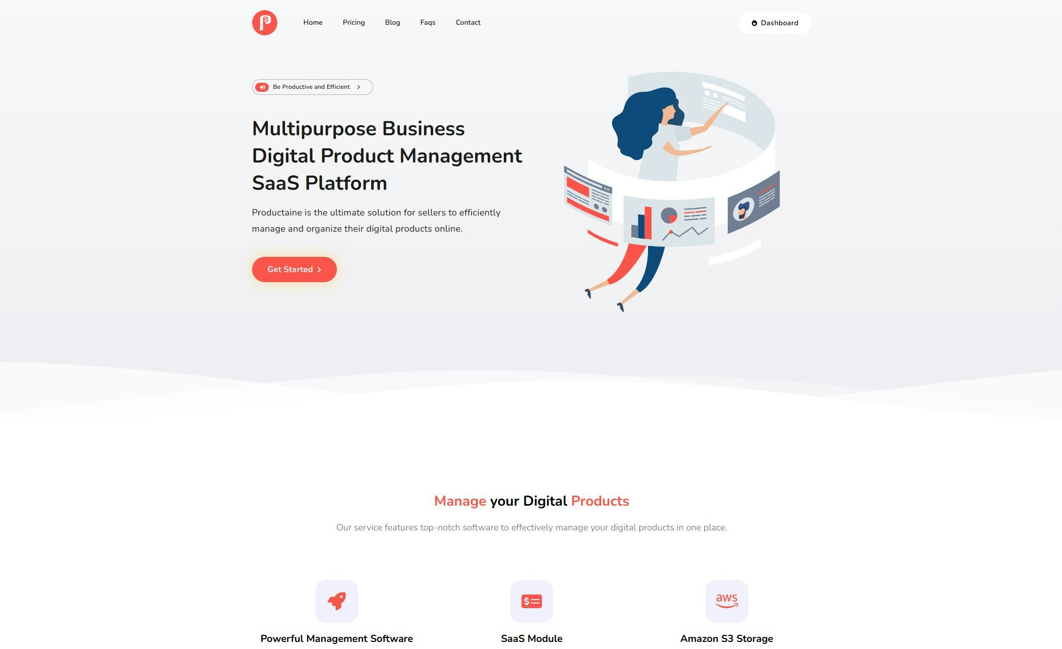 Productaine - Main screenshot showing features and interface
