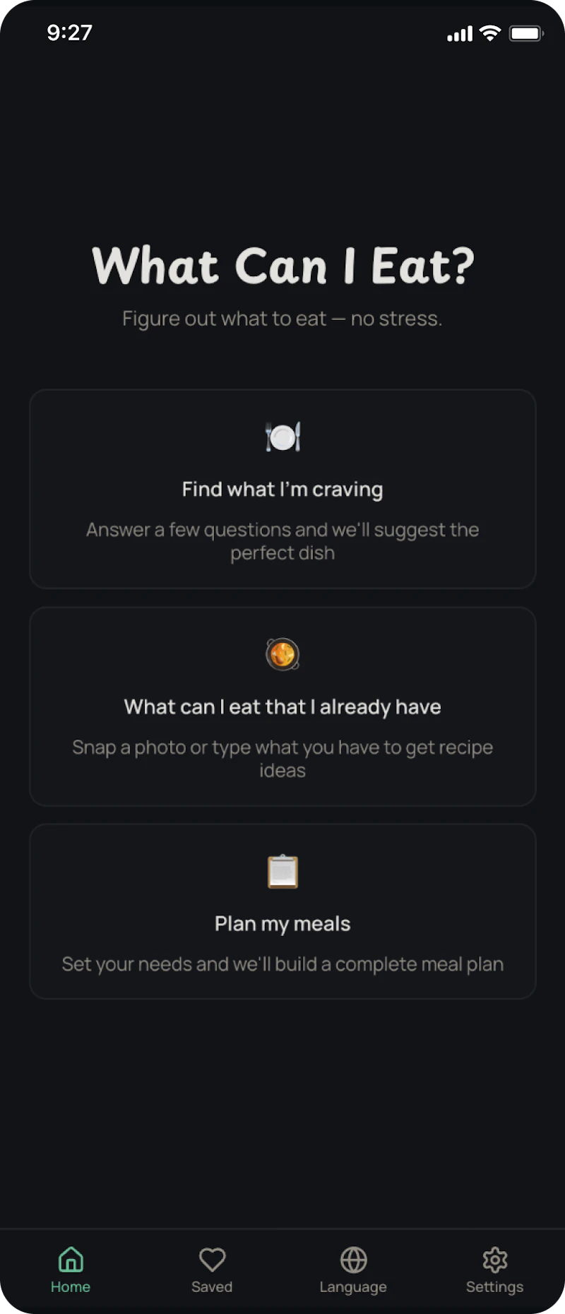What Can I Eat? — Food Recommendations screenshot 1