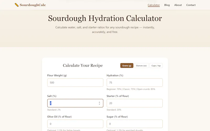 SourdoughCalc screenshot 1