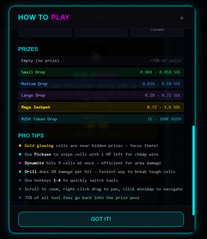 SolaRush - Screenshot 2 showing product features and functionality